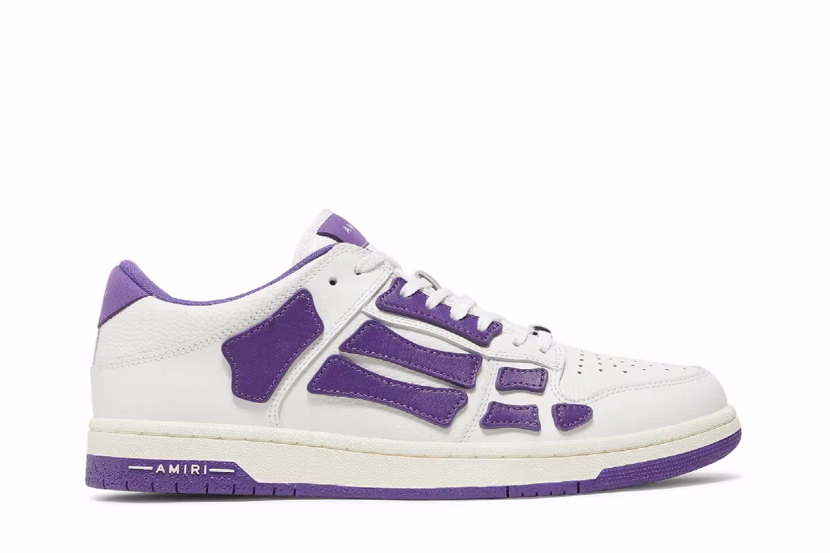 Amiri Skel Top Low White Purple, view 2