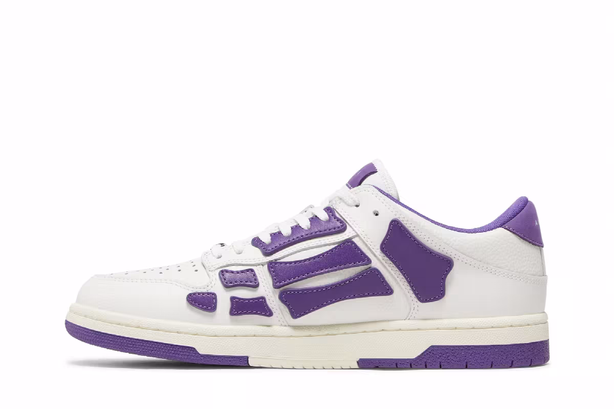 Amiri Skel Top Low White Purple, view 4