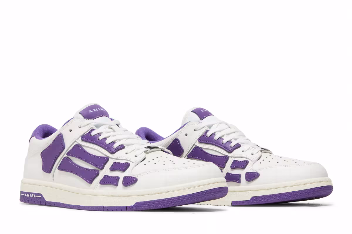 Amiri Skel Top Low White Purple, view 9