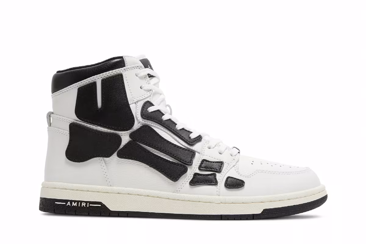 Amiri Skel Top High White Black, view 2