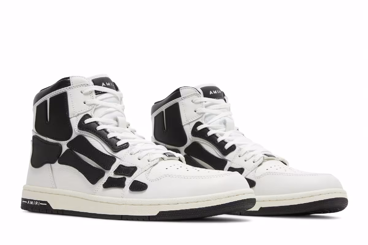 Amiri Skel Top High White Black, view 9
