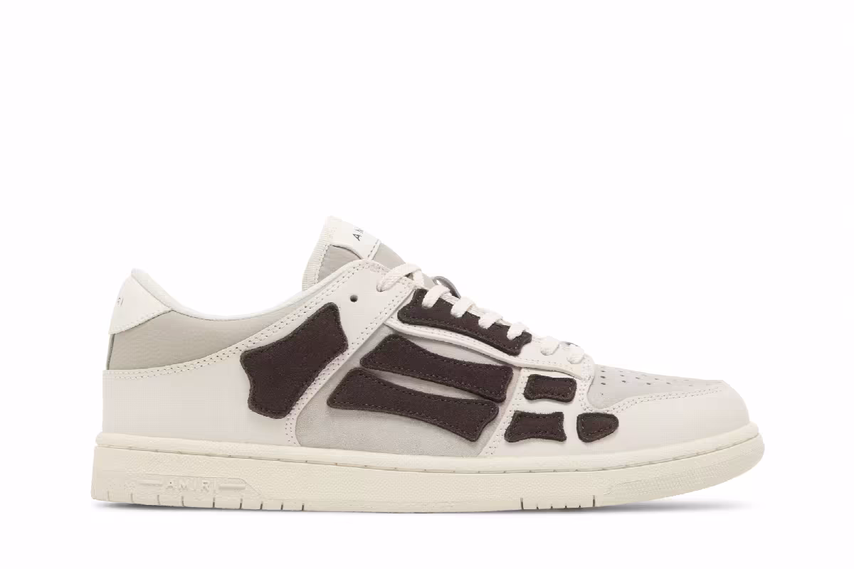 Amiri Skel Top Low White Brown, view 2