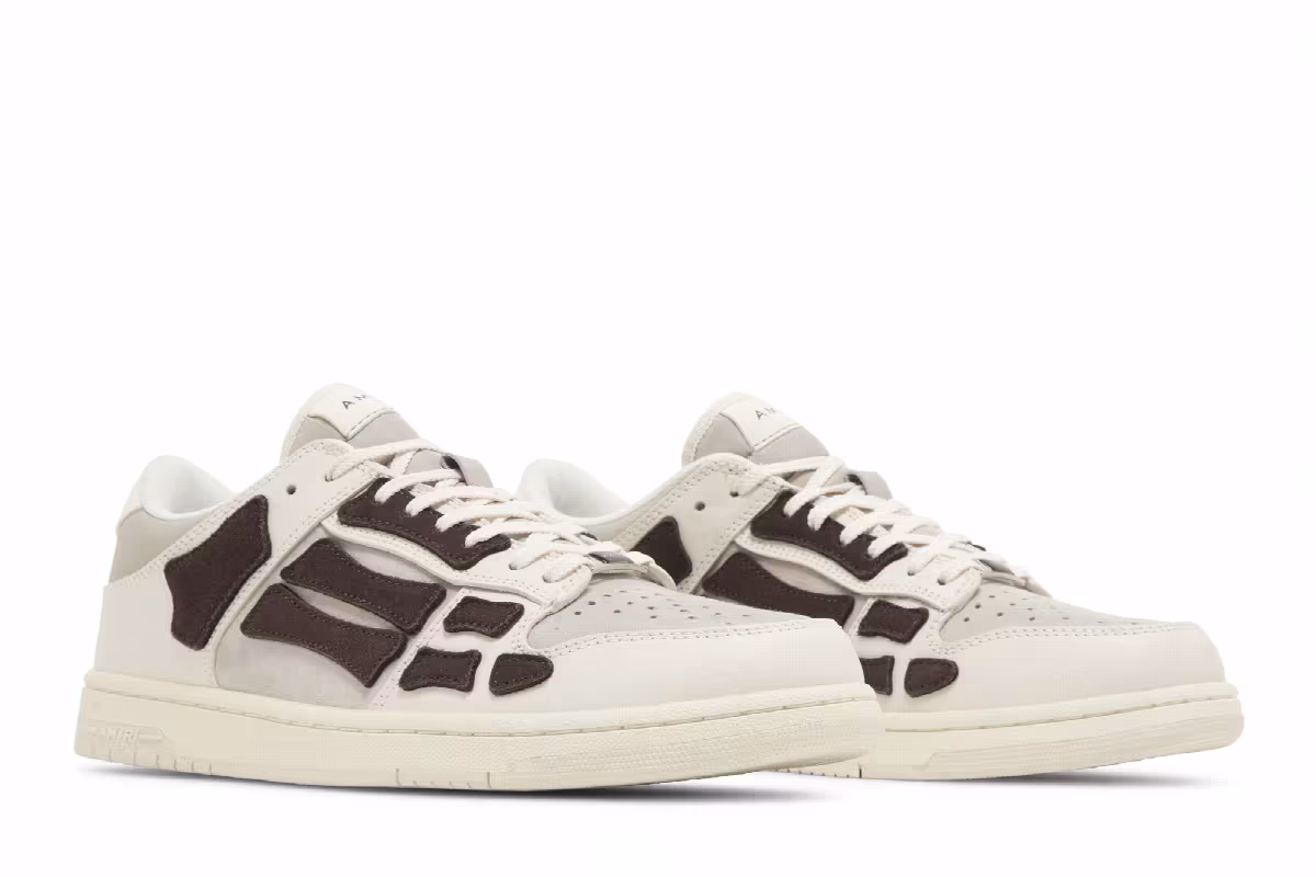 Amiri Skel Top Low White Brown, view 9