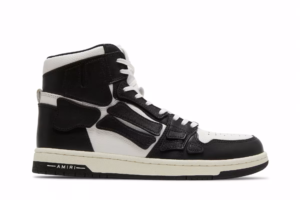 Amiri Skel Top High Black White, view 2