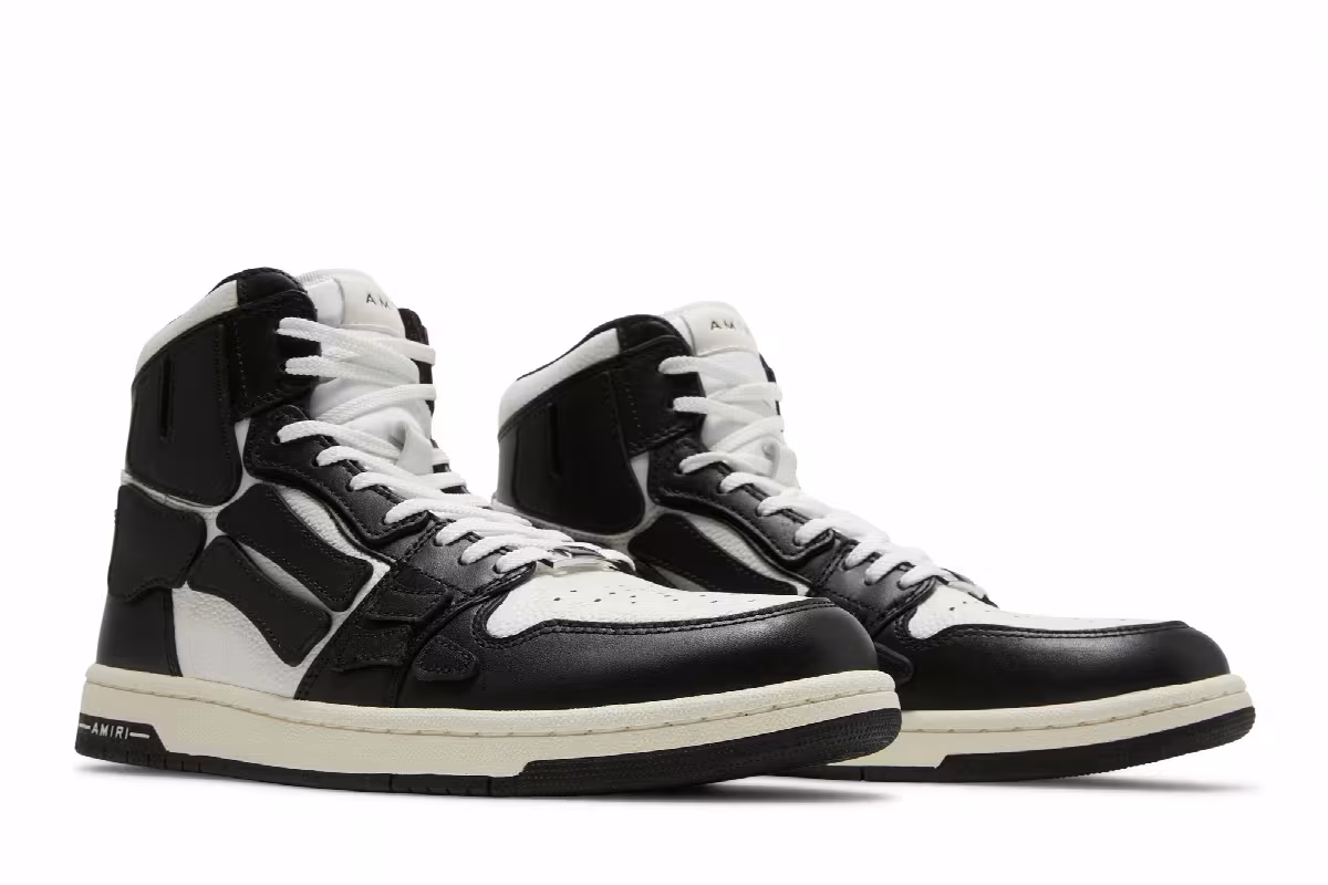 Amiri Skel Top High Black White, view 9