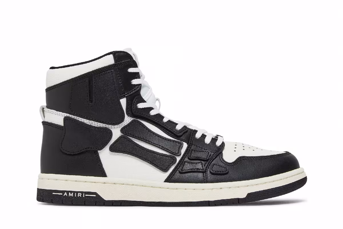 Amiri Skel Top High White Black, view 2
