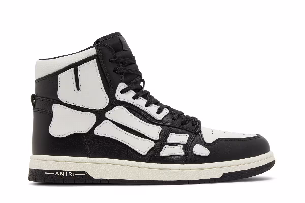 Amiri Skel Top High Black White, view 2
