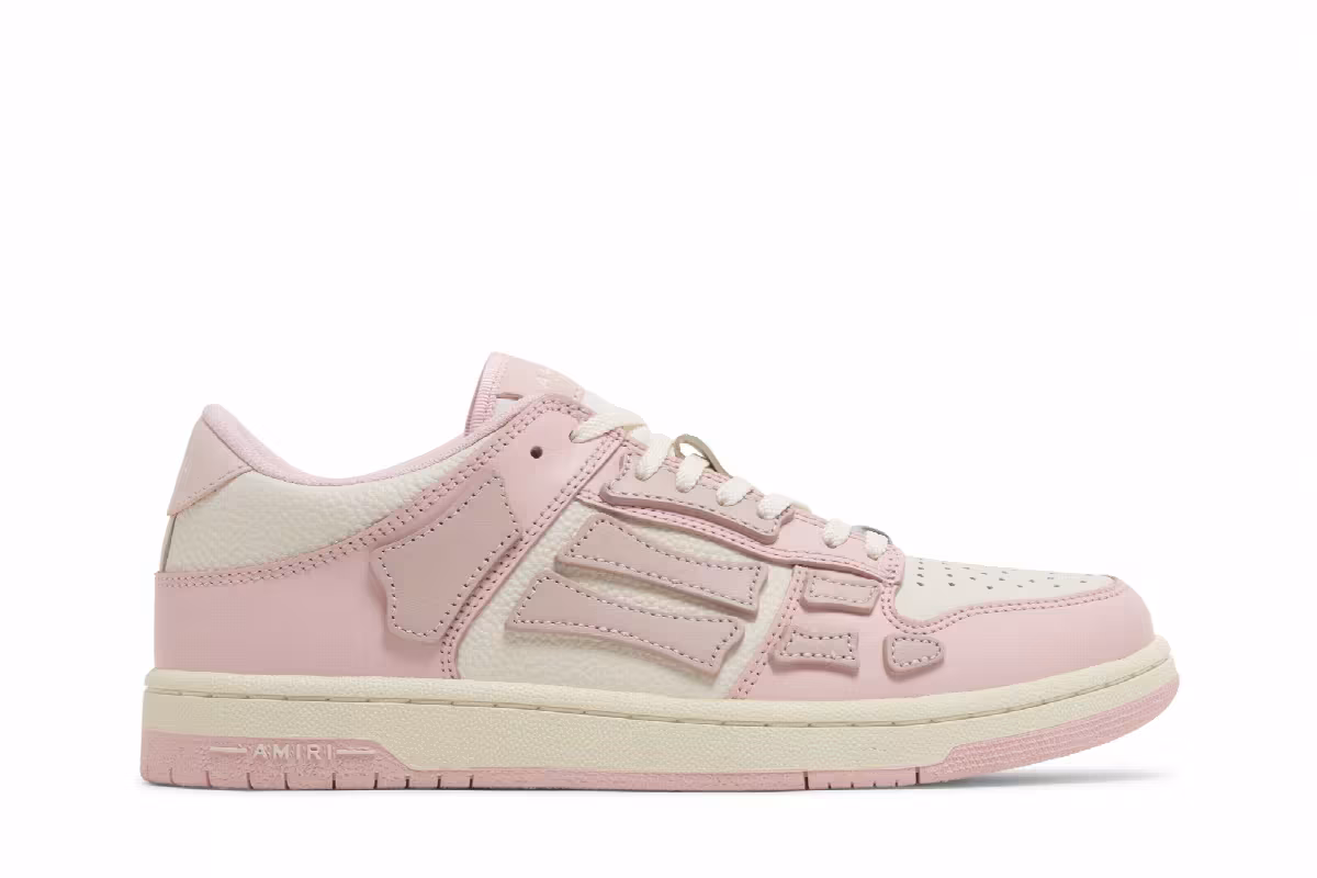 Amiri Women's Skel Top Low White Pink, view 2