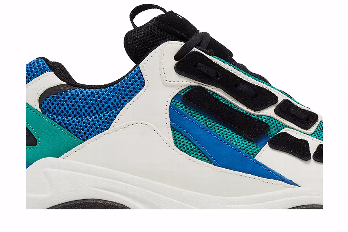 Amiri Bone Runner White Black Teal, view 3