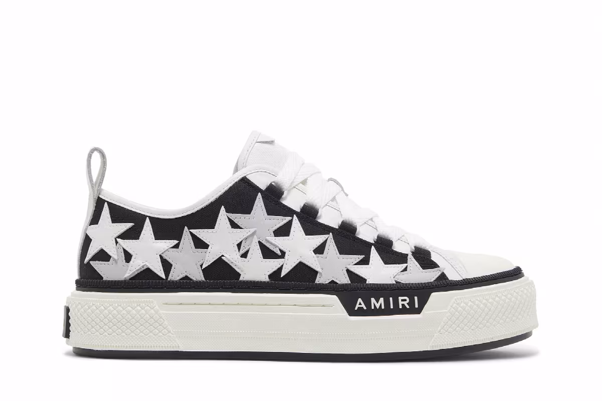 Amiri Stars Court Low Black White, view 2