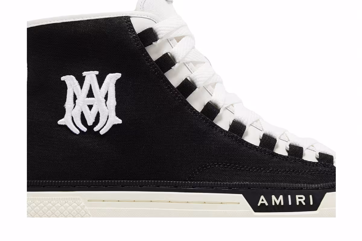 Amiri M.A. Logo Court High Black White, view 3
