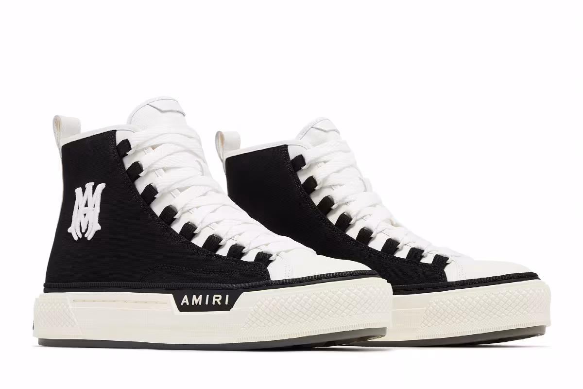 Amiri M.A. Logo Court High Black White, view 9