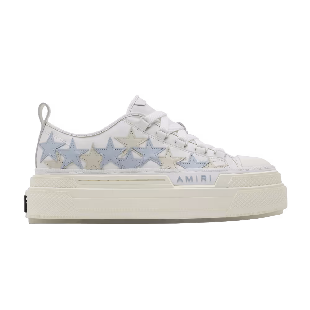 Amiri Women's Stars Platform Court Low Grey Blue