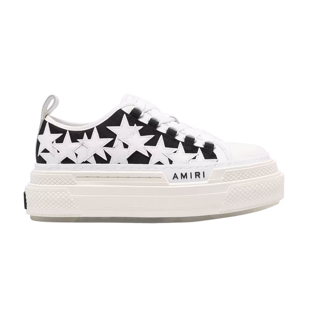 Amiri Women's Stars Platform Court Low Black White