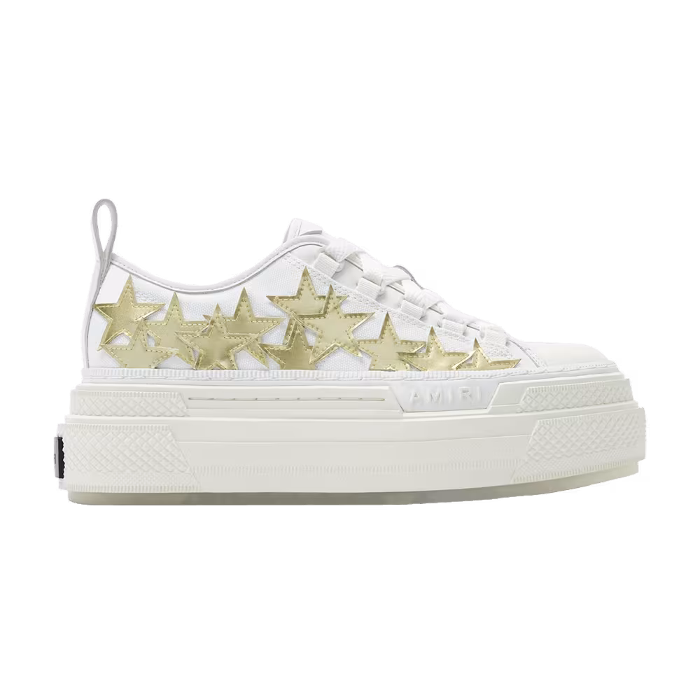 Amiri Women's Stars Platform Court Low White Gold