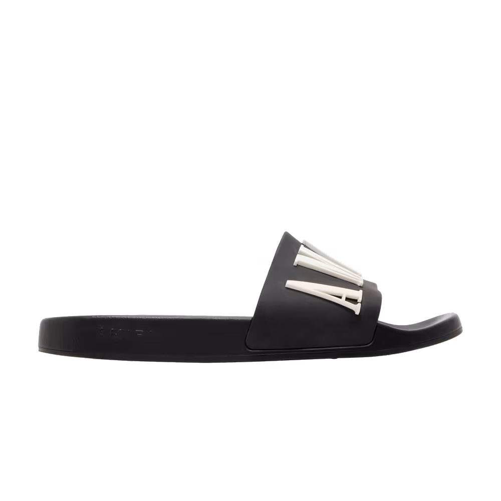 Amiri Logo Pool Slide Black