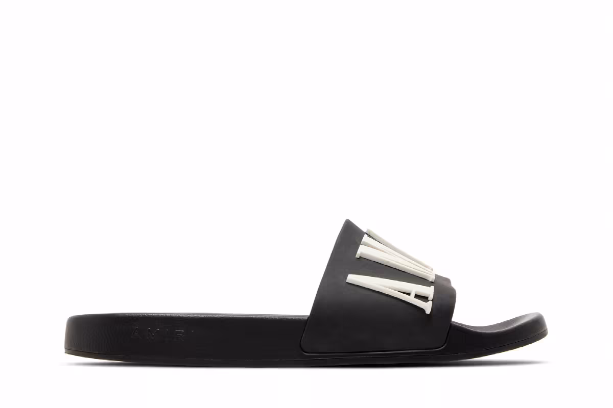 Amiri Logo Pool Slide Black, view 2