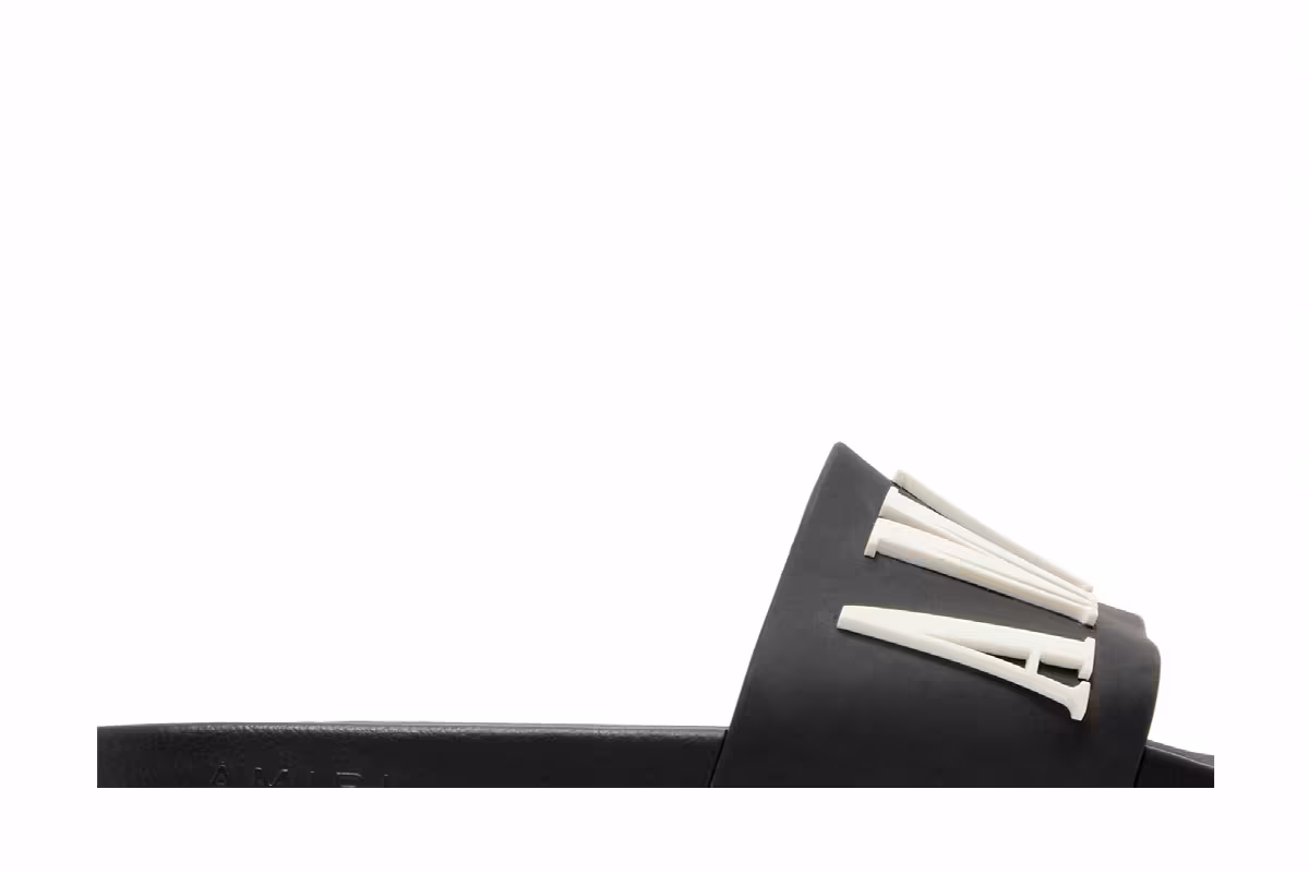 Amiri Logo Pool Slide Black, view 3