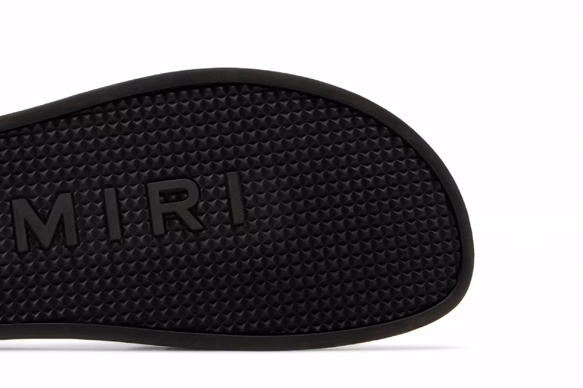 Amiri Logo Pool Slide Black, view 6