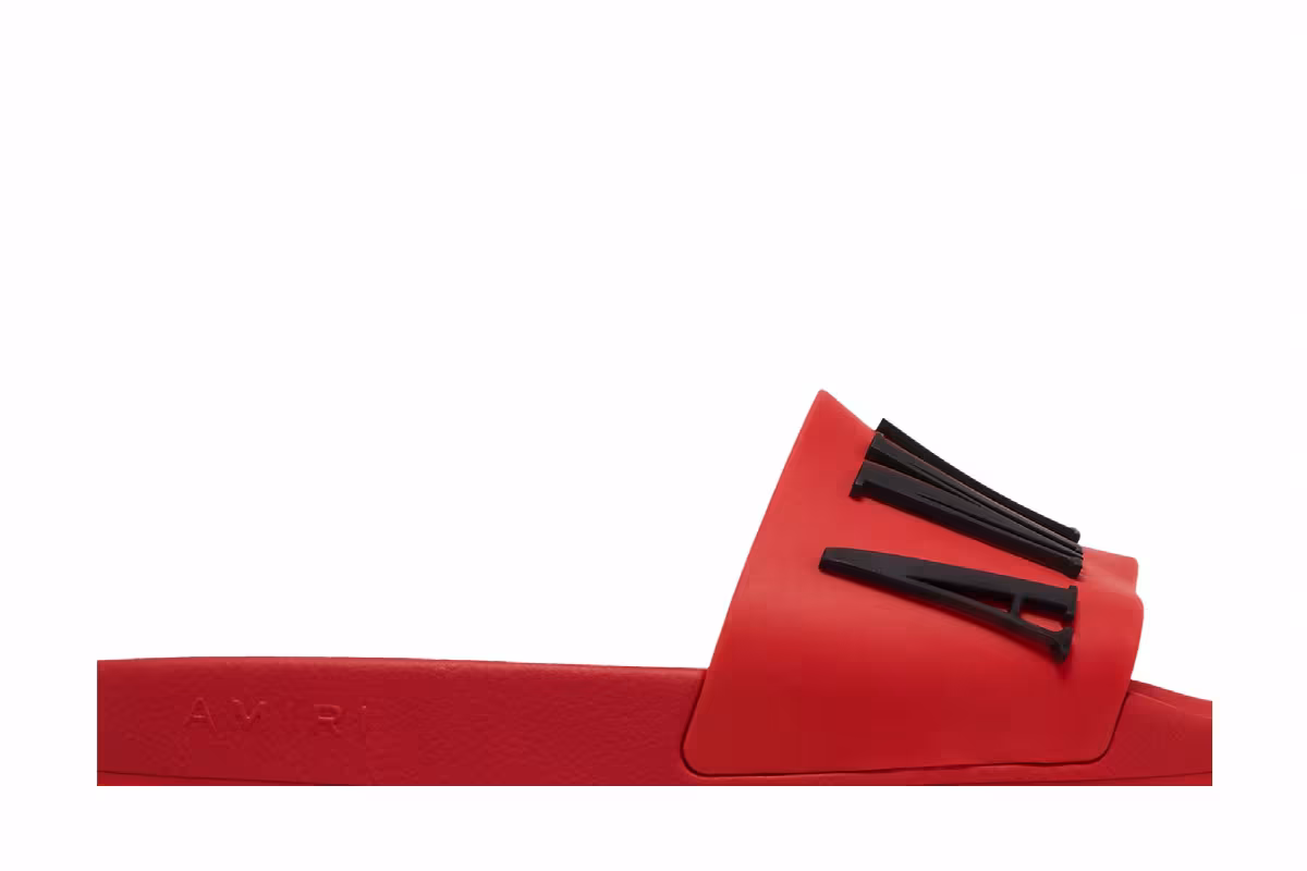 Amiri Rubber Classic Logo Pool Slide Red, view 3