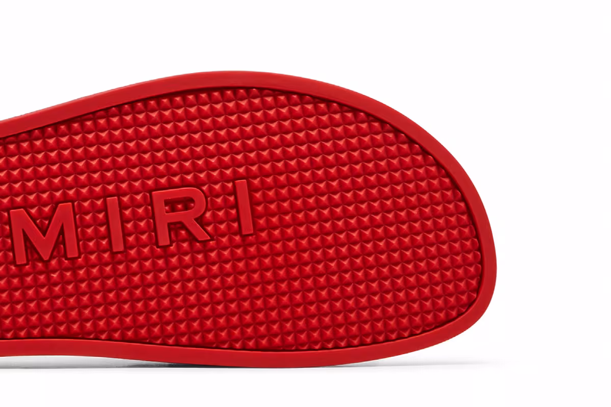 Amiri Rubber Classic Logo Pool Slide Red, view 6