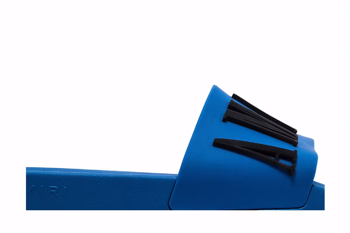 Amiri Rubber Classic Logo Pool Slide Blue, view 3