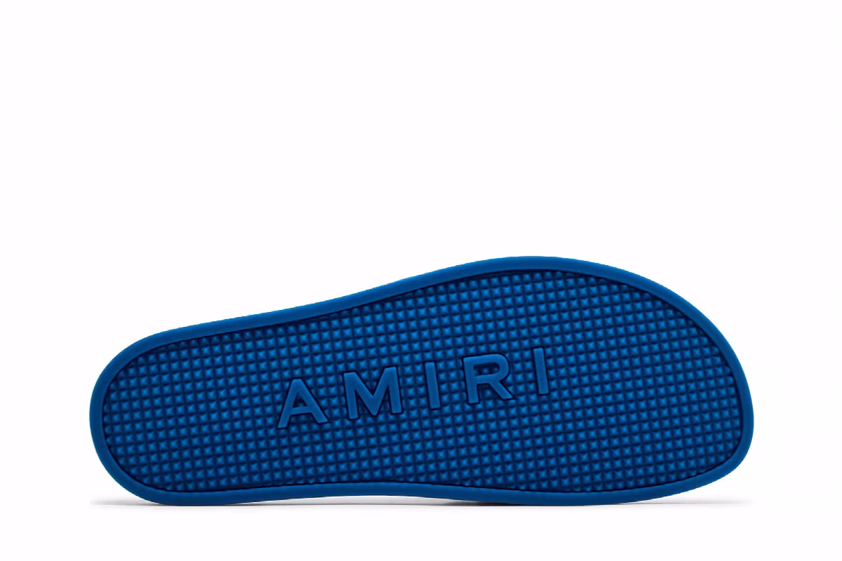 Amiri Rubber Classic Logo Pool Slide Blue, view 5