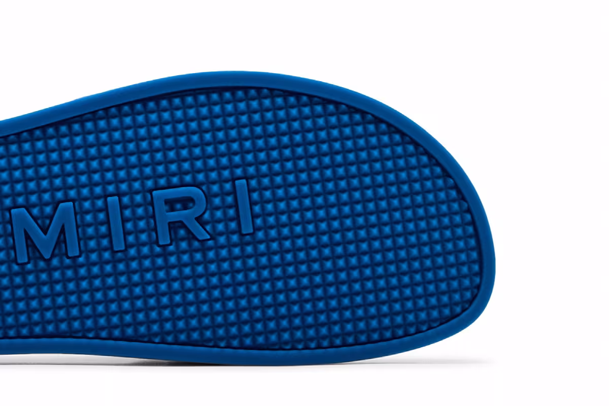 Amiri Rubber Classic Logo Pool Slide Blue, view 6