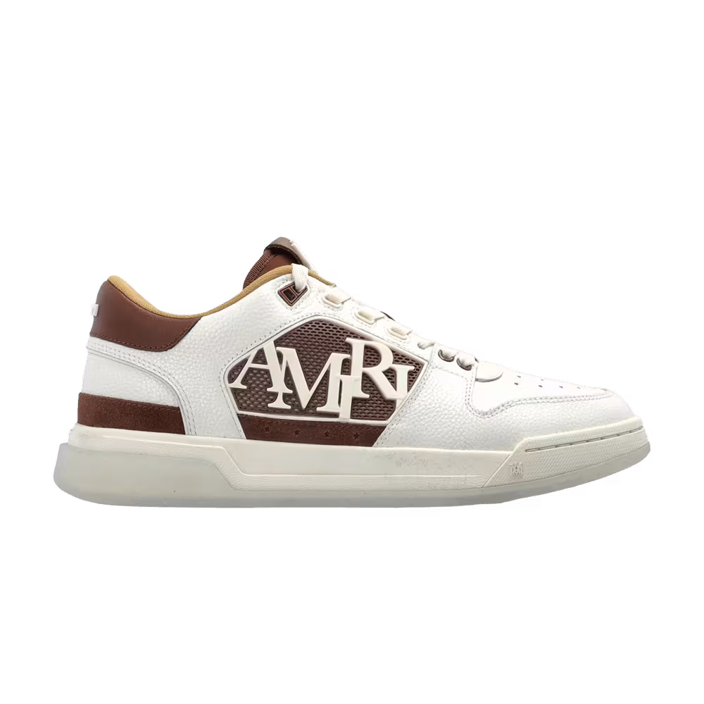 Amiri Pebbled Classic Low White Brown