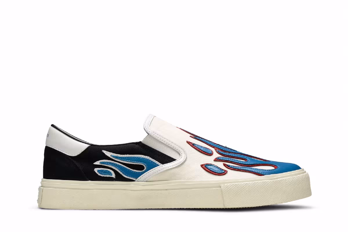 Amiri Slip-On Flame - Black White Blue, view 2