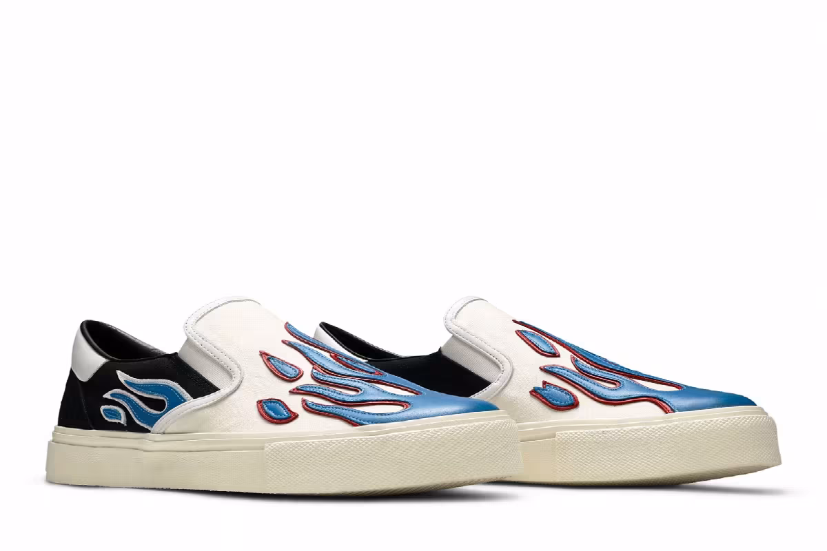 Amiri Slip-On Flame - Black White Blue, view 9
