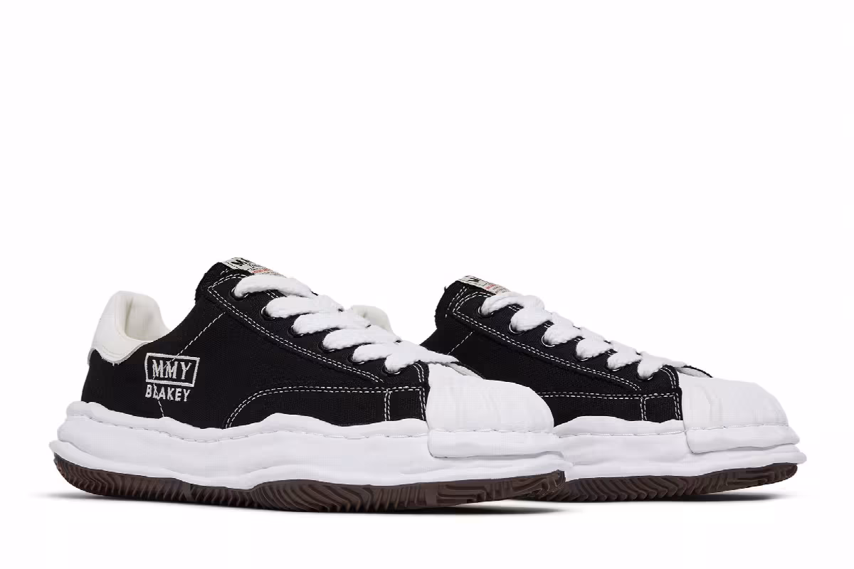 Maison Mihara Yasuhiro Blakey OG Sole Canvas Low Black White, view 9