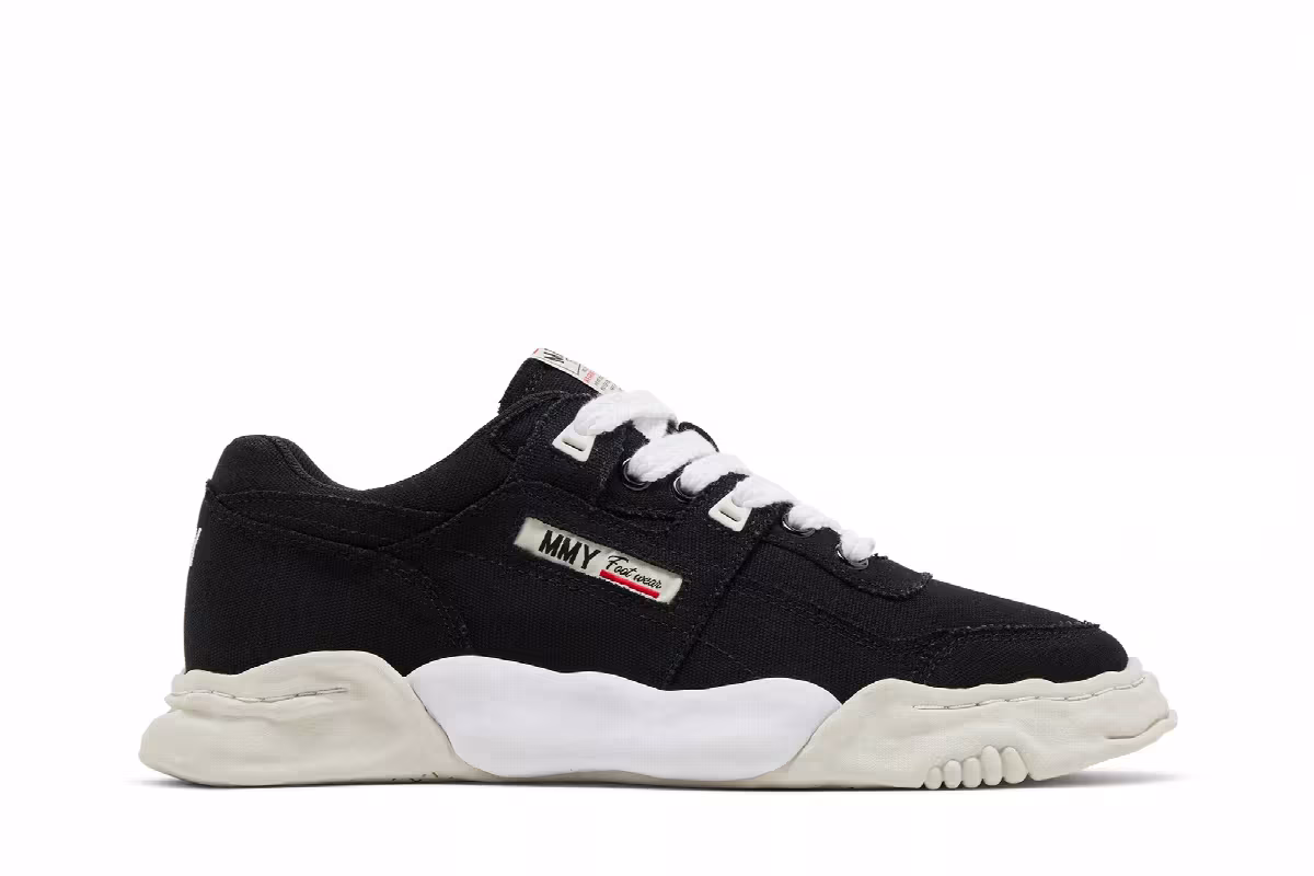 Maison Mihara Yasuhiro Parker OG Sole Cow Canvas Low Black, view 2