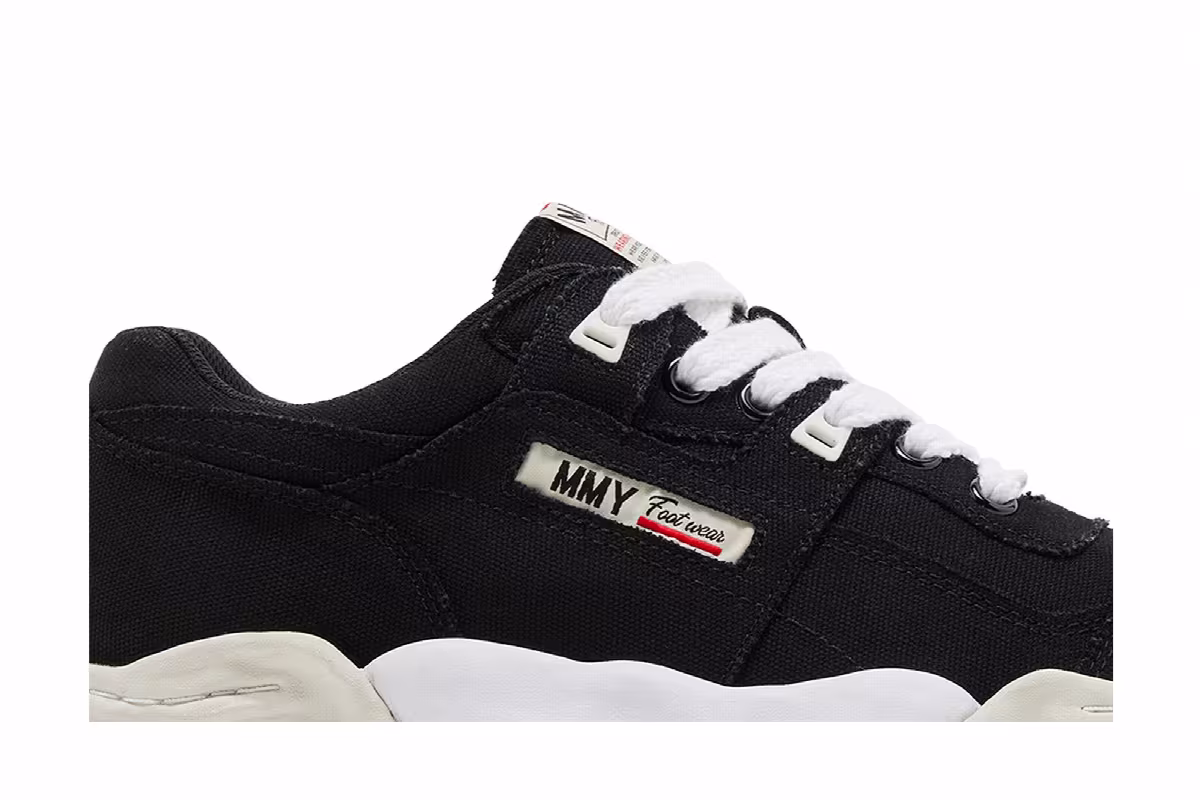 Maison Mihara Yasuhiro Parker OG Sole Cow Canvas Low Black, view 3