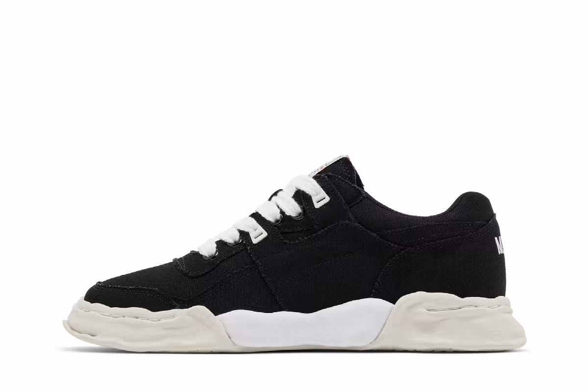 Maison Mihara Yasuhiro Parker OG Sole Cow Canvas Low Black, view 4