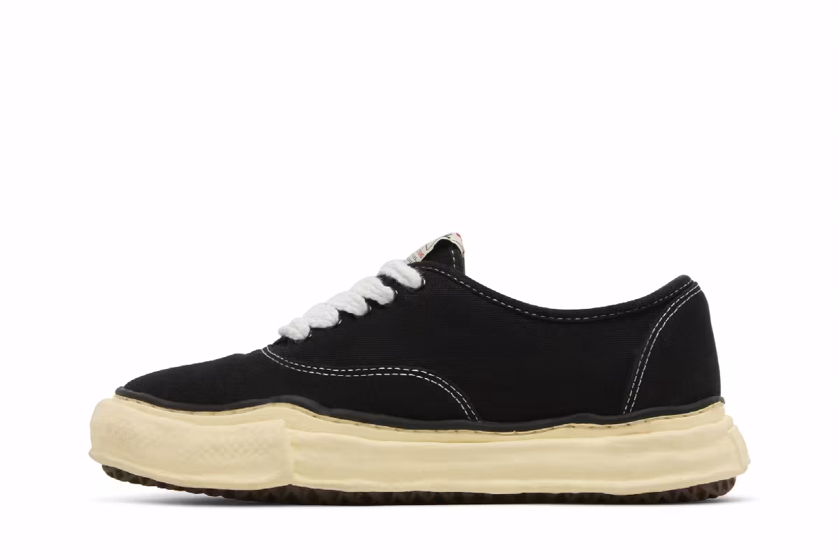 Maison Mihara Yasuhiro Baker OG Sole Vintage Canvas Low Black, view 4