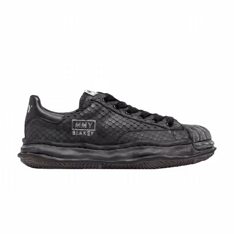 Maison Mihara Yasuhiro Blakey OG Sole Leather Low 'Distressed Black Snakeskin'