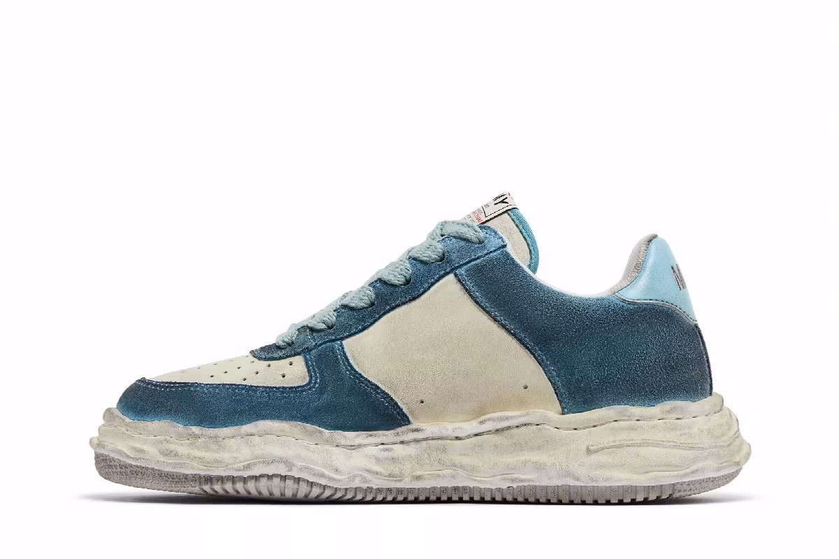 Maison Mihara Yasuhiro Wayne OG Sole Distressed Leather Low Blue White, view 4