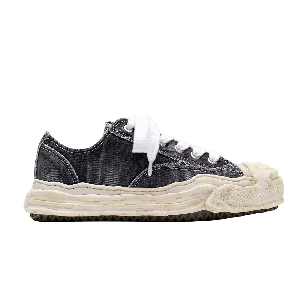 Maison Mihara Yasuhiro Hank OG Sole Bleach-Wash Denim Canvas Low Black
