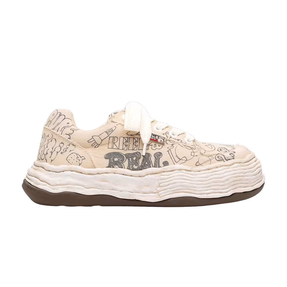 Maison Mihara Yasuhiro Oliver OG Sole Graffiti Printed Canvas Low White