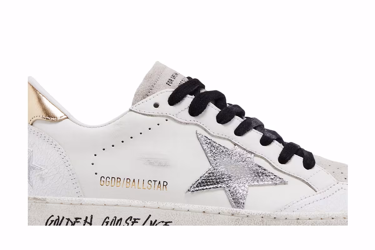 Golden Goose Women's Ball Star White Silver Gold, view 3