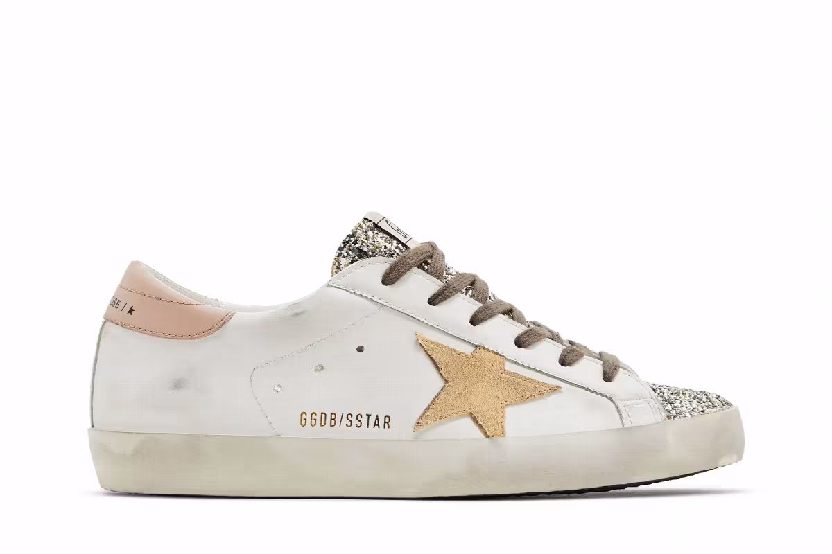 Golden Goose Women's Superstar Platinum Glitter Toe, view 2