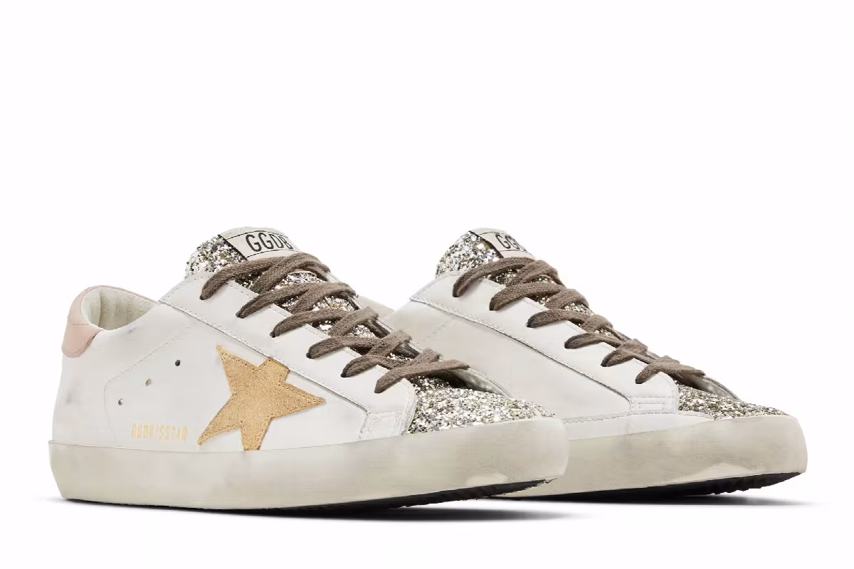 Golden Goose Women's Superstar Platinum Glitter Toe, view 9