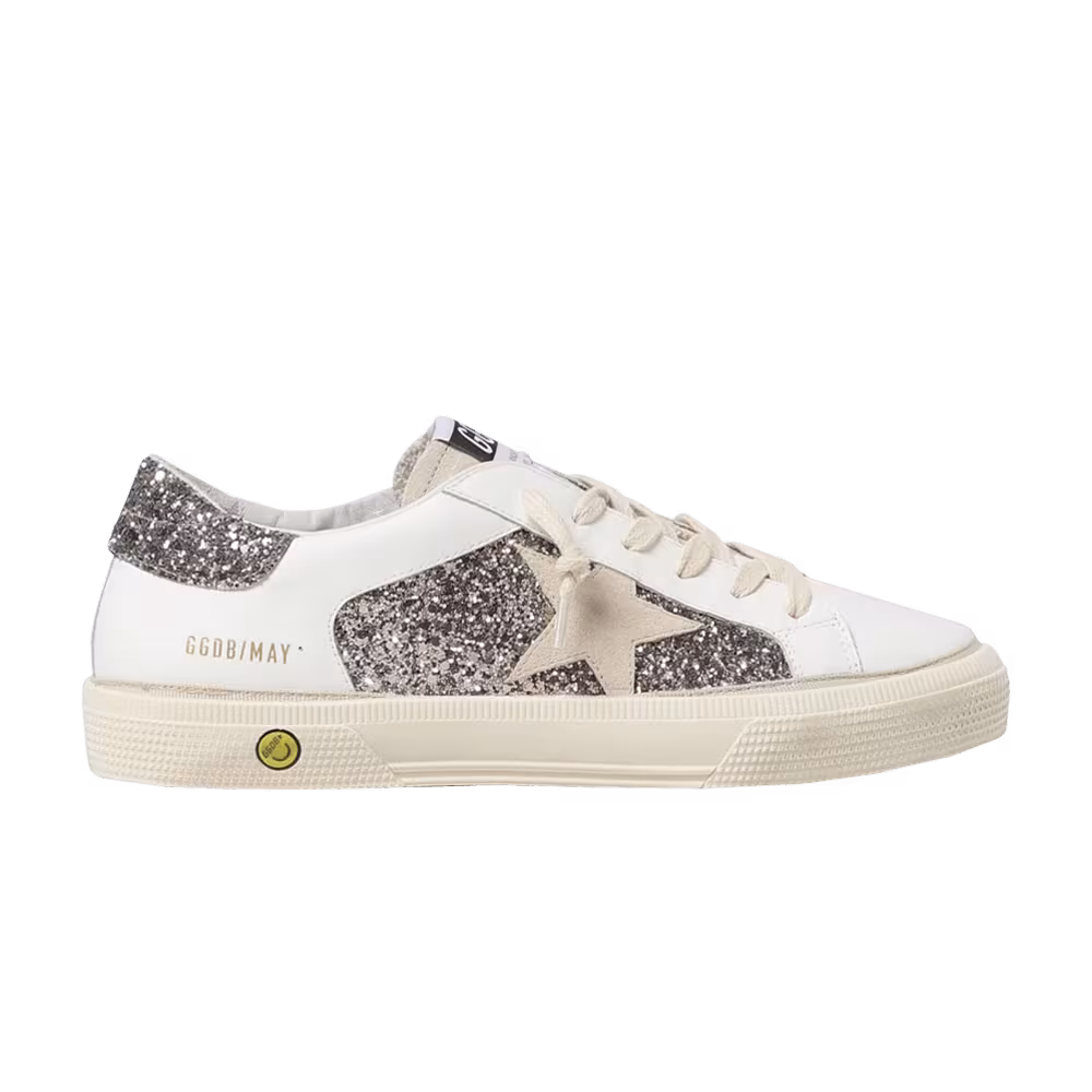 Golden Goose May Double Quarter Kids White Cinder Glitter