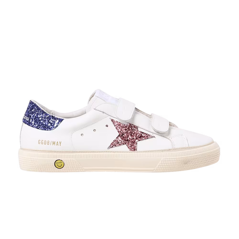 Golden Goose May School Kids White Red Blue Glitter