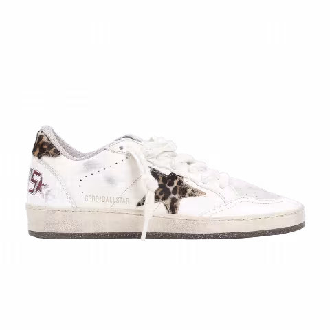 Golden Goose Wmns Ball Star 'White Beige Leopard'