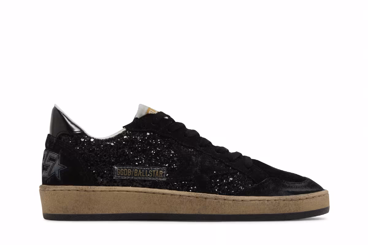 Golden Goose Women's Ball Star Black Glitter, view 2