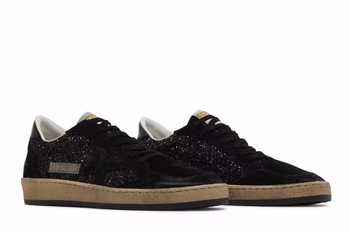 Golden Goose Women's Ball Star Black Glitter, view 9