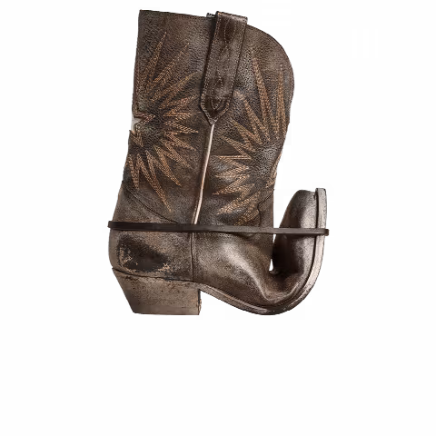 Golden Goose Low Wish Star Boot 'Black Ecru Silver'