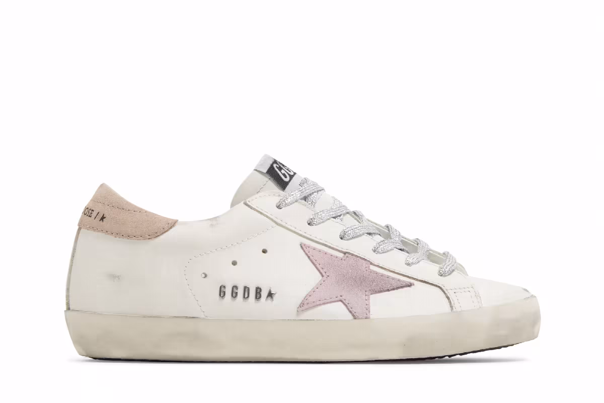 Golden Goose Women's Superstar White Antique Pink, view 2